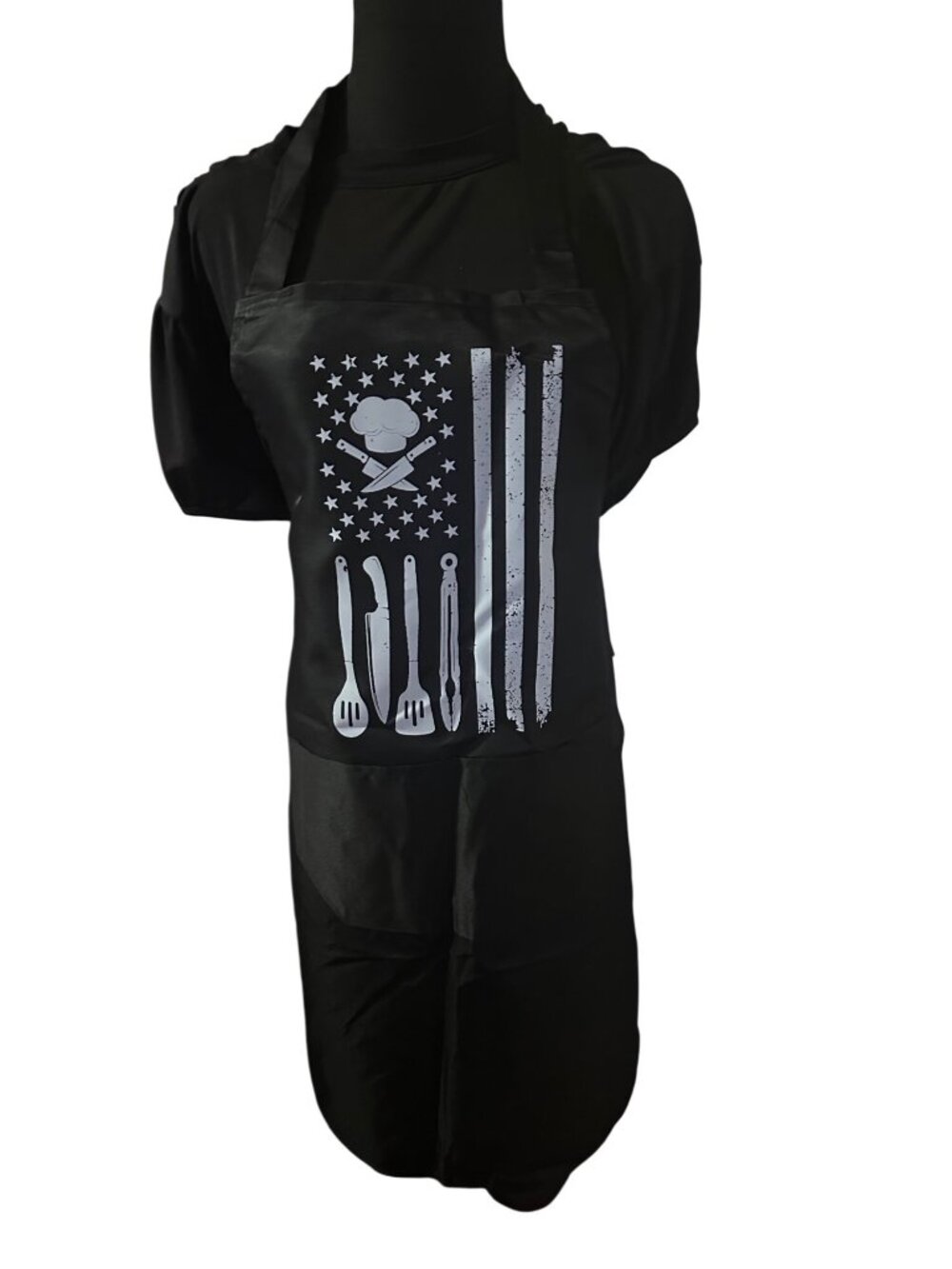 American Flag with culinary tools cotton apron